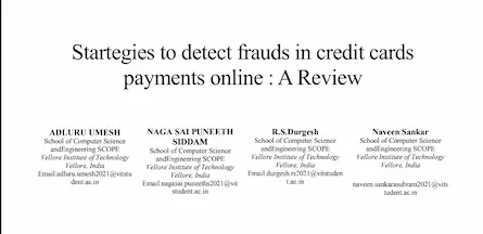 Startegies to detect frauds in credit cards payments online